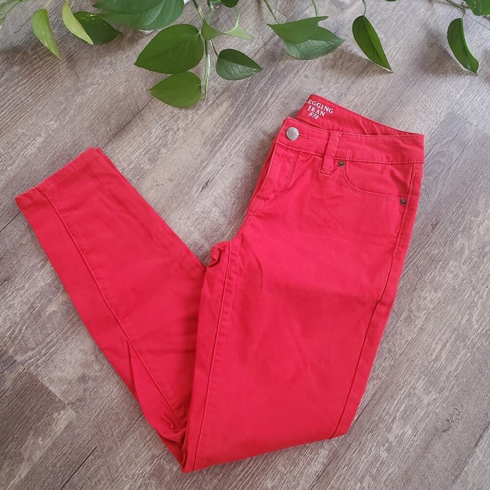 THE LIMITED 678 Legging Denim Jeans Bright Red Size 6R